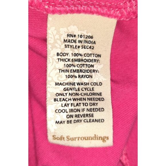 Soft Surroundings Embroidered Tshirt Top Plus Size 3X Hot Pink Comfort Casual - Picture 9 of 13